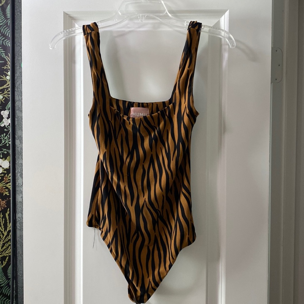 Medium MUMU Tiger Striped Onesie Top